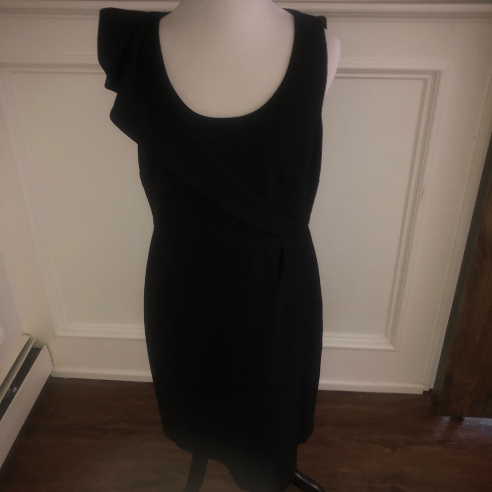 Loft ruffle shoulder LBD - Picture 2 of 3